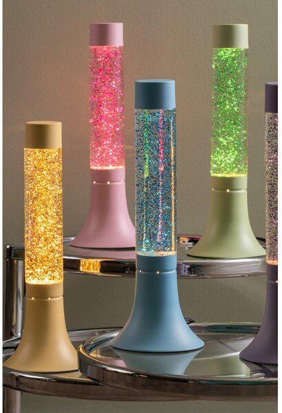 Lampada da tavolo blu con paralume in vetro (altezza totale 37,5 cm) Astro Glittler – Leitmotiv