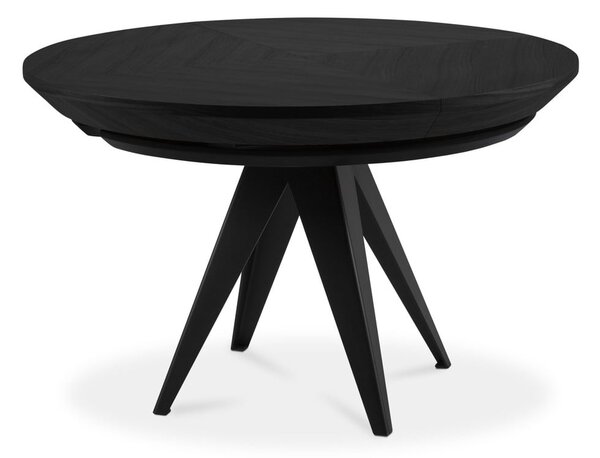 Tavolo da pranzo rotondo con piano nero allungabile con estensione ø 120 cm Magnus – Windsor & Co Sofas