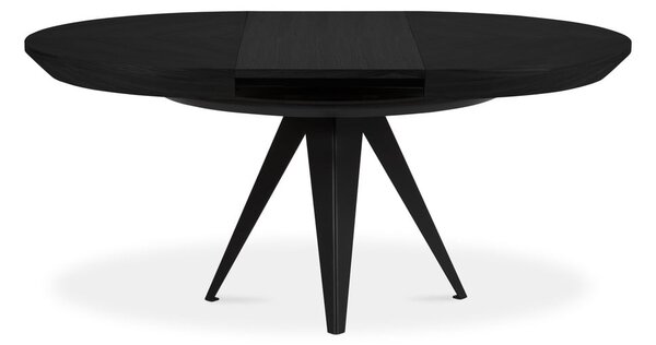 Tavolo da pranzo rotondo con piano nero allungabile con estensione ø 120 cm Magnus – Windsor & Co Sofas