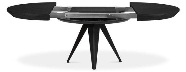 Tavolo da pranzo rotondo con piano nero allungabile con estensione ø 120 cm Magnus – Windsor & Co Sofas