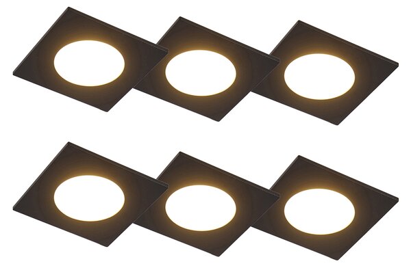 Set di 6 faretti da incasso neri LED IP65 3 livelli dimm - SIMPLY