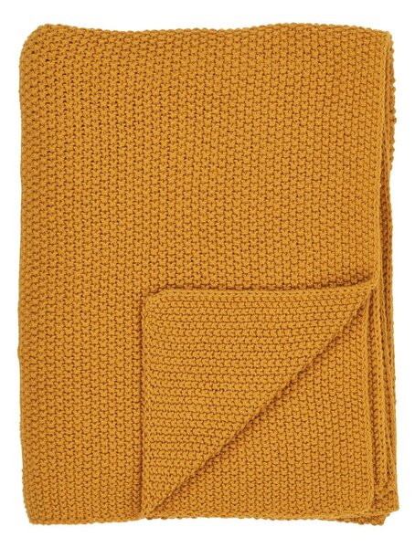 Coperta gialla in cotone riciclato 130x170 cm Santos - House Nordic