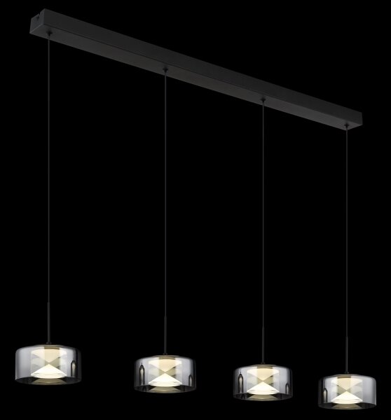 Globo 16024-4 - Lampada a sospensione su cavo LED BELINDA LED/24W/230V nero/fumé