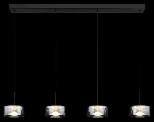 Globo 16024-4 - Lampada a sospensione su cavo LED BELINDA LED/24W/230V nero/fumé