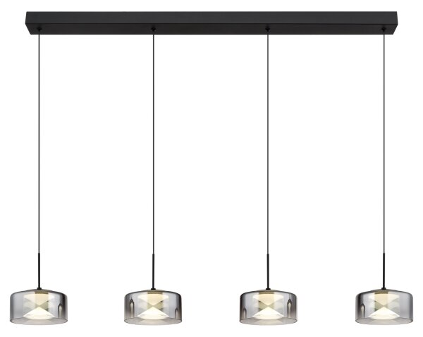 Globo 16024-4 - Lampada a sospensione su cavo LED BELINDA LED/24W/230V nero/fumé