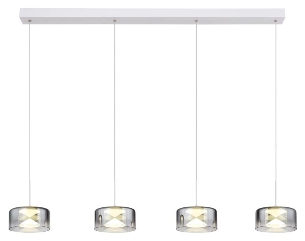 Globo 16024-4WR - Lampadario a cavo BELINDA LED/24W/230V bianco/fumé