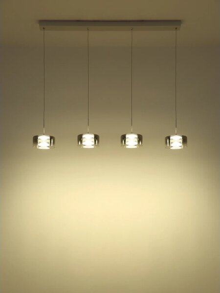 Globo 16024-4WR - Lampadario a cavo BELINDA LED/24W/230V bianco/fumé