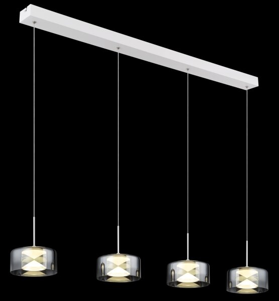 Globo 16024-4WR - Lampadario a cavo BELINDA LED/24W/230V bianco/fumé