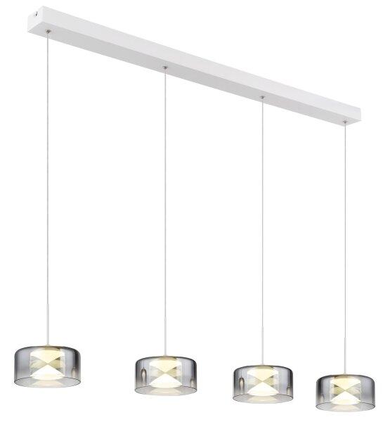 Globo 16024-4WR - Lampadario a cavo BELINDA LED/24W/230V bianco/fumé