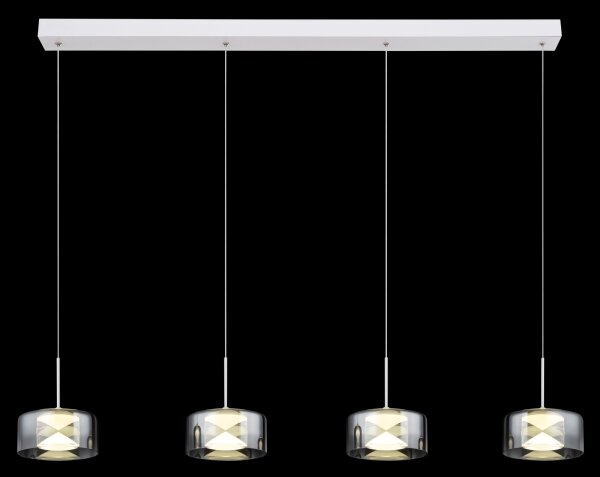 Globo 16024-4WR - Lampadario a cavo BELINDA LED/24W/230V bianco/fumé