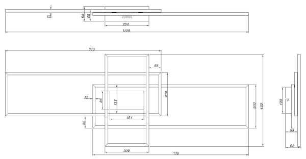 Globo 48468-60 - Plafoniera LED dimmerabile da soffitto SAUNDERS 60W/230V 42x110,8 cm
