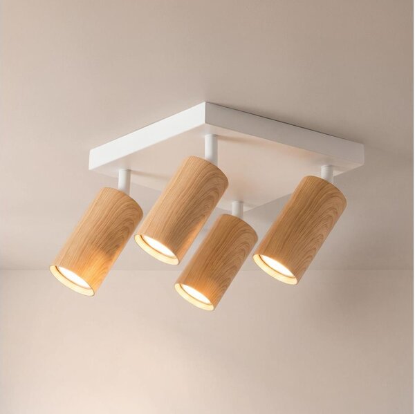 Brilagi - Faretto SELE SQUARE 4xGU10/30W/230V bianco/effetto rovere