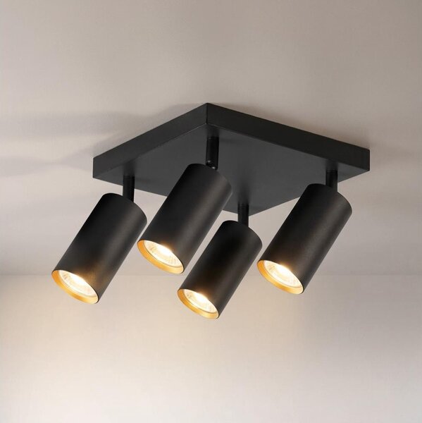 Brilagi - Faretto SELE SQUARE 4xGU10/30W/230V nero/oro