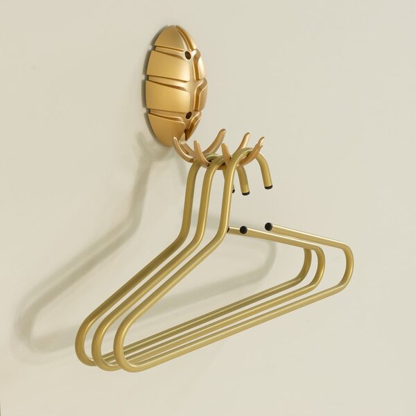 Gancio da parete dorato in plastica Bug – Spinder Design