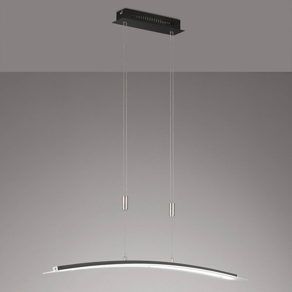 FISCHER & HONSEL LED a sospensione Metis dimming, CCT, nero, 90cm