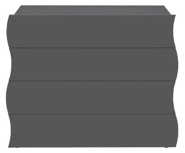 Cassettiera 4 Cassetti Onda 98x40x81,5 cm Finitura in Melamina Antracite Opaco