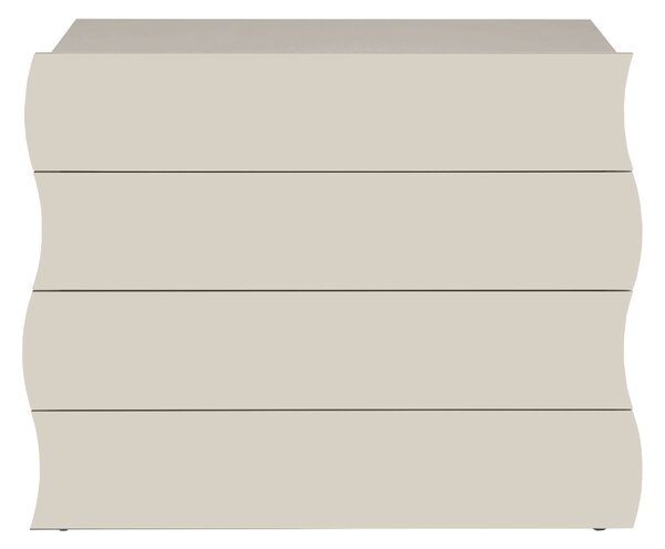 Cassettiera 4 Cassetti Onda 98x40x81,5 cm Finitura in Melamina Cachemire
