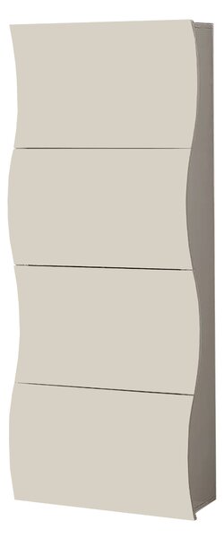 Scarpiera 4 Ante a Ribalta Onda 71x26,6x161,4 cm Finitura in Melamina Cachemire