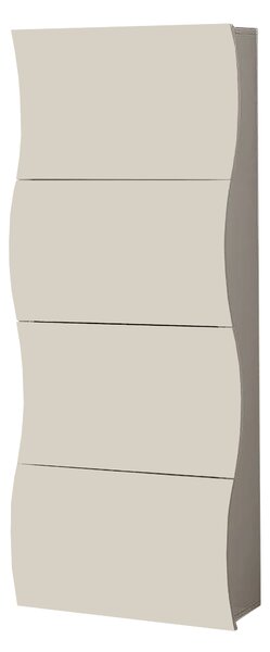 Scarpiera 4 Ante a Ribalta Onda 71x26,6x161,4 cm Finitura in Melamina Cachemire