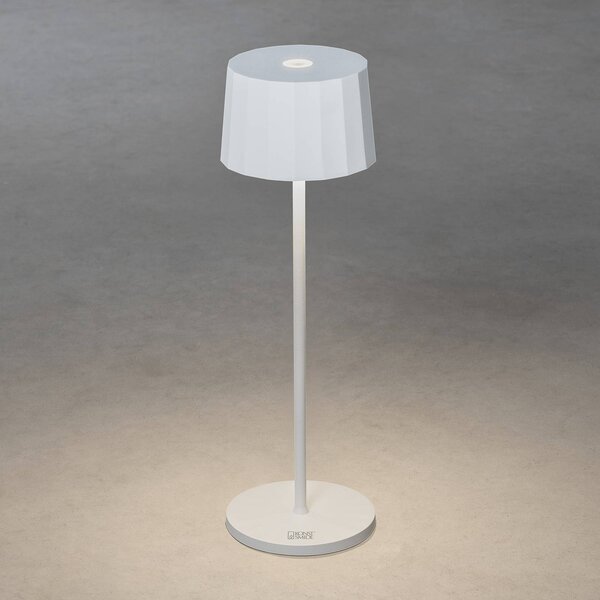 Konstsmide Lampada LED da tavolo Positano da esterni, bianco