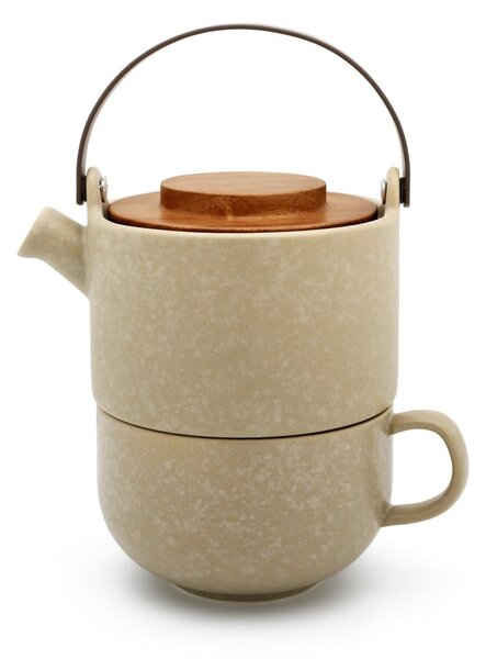 Set da tè in gres beige Umea - Bredemeijer