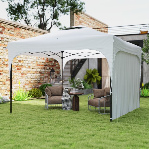 Outsunny Gazebo da Giardino 3x3 m Piegehvole con Borsa per Trasporto, Altezza Regolabile su 3 Livelli, in Poliestere e Acciaio, Bianco | Aosom Italy