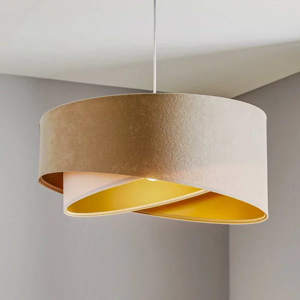 Lampada a sospensione Vivien Maco Design, dimmerabile, Crema / Ambra, Soggiorno / Sala da pranzo, Tessuto / Stoffa / Seta, Moderno, Lampada a sospensione