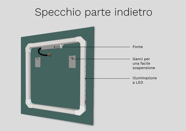 Specchio atipico con illuminazione a LED A4