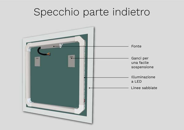Specchio atipico con illuminazione a LED A7