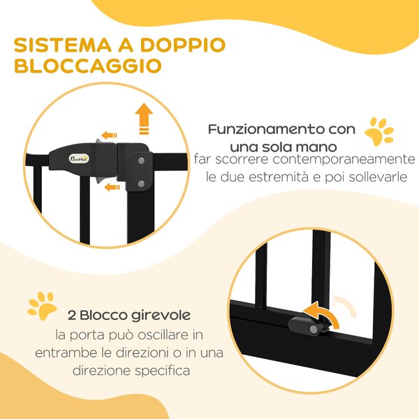 PawHut Cancellino per Cani Estensibile Senza Viti Regolabile da 74-100 cm in Metallo, Nero|Aosom