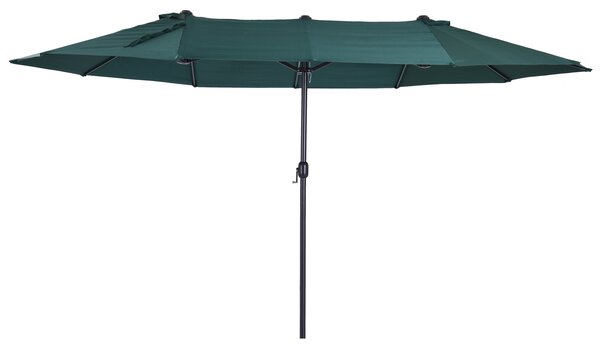 Outsunny Ombrellone da Giardino Doppio con Apertura a Manovella, Acciaio e Poliestere, 460x270x240cm|Aosom