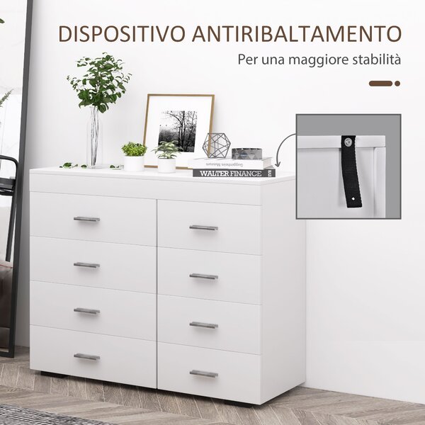 Cassettiera con 10 cassetti in tessuto, mobile contenitore, piano in