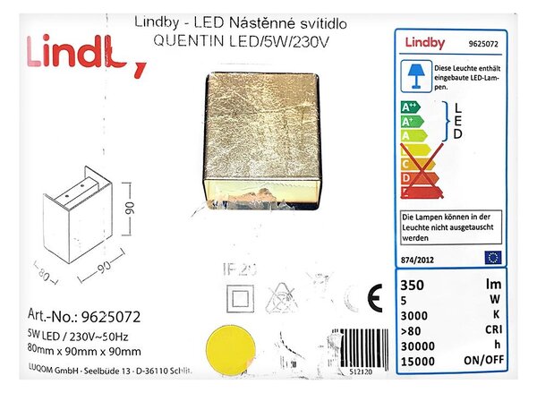 Lindby - LED Applique QUENTIN LED/5W/230V