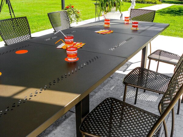 Tavolo da Giardino Allungabile 220/300x110x76 cm in Acciaio RD Italia Helios XL Antracite