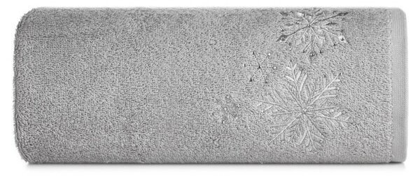 Asciugamano natalizio in cotone grigio con ricamo argento Šírka: 50 cm | Dĺžka: 90 cm