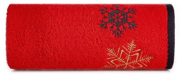 Asciugamano natalizio in cotone rosso con fiocchi Larghezza: 70 cm | Lunghezza: 140 cm