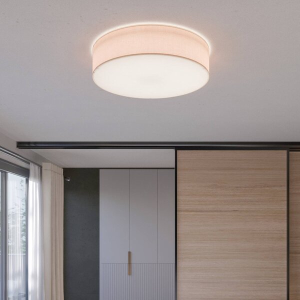 Plafoniera soffitto Rondo TK Lighting, dimmerabile, Crema / Ambra, Camera da letto, Tessuto / Stoffa / Seta, Moderno, Plafoniera