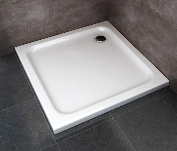 Piatto Doccia Quadrato H5cm in ABS Rinforzato Bianco 80x80 cm