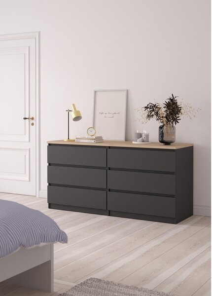 Cassettiera grigio scuro 154x76x50 cm Naia – Tvilum