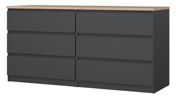 Cassettiera grigio scuro 154x76x50 cm Naia – Tvilum