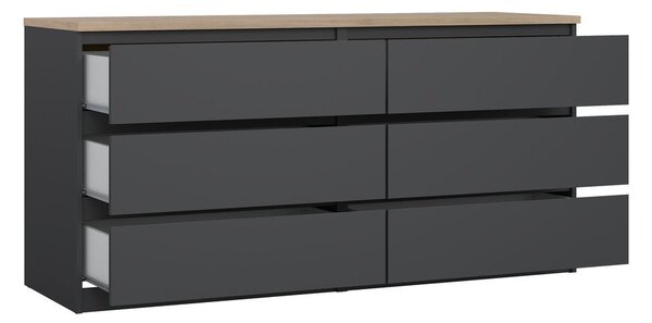 Cassettiera grigio scuro 154x76x50 cm Naia – Tvilum