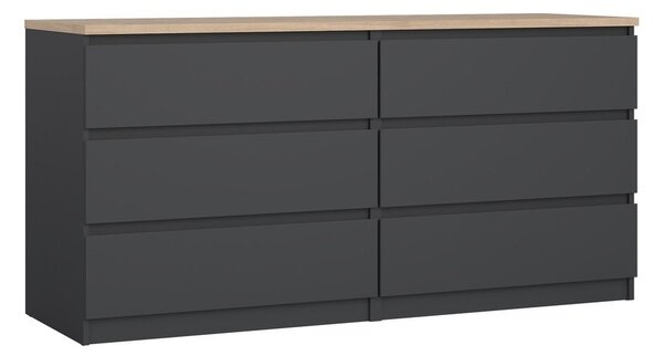 Cassettiera grigio scuro 154x76x50 cm Naia – Tvilum