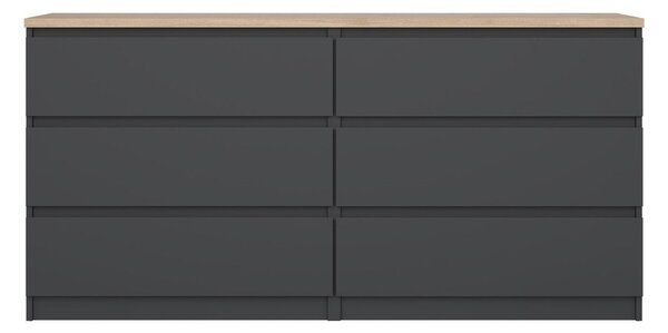 Cassettiera grigio scuro 154x76x50 cm Naia – Tvilum