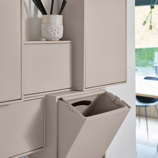 Cestino per la spazzatura grigio chiaro in plastica riciclata per raccolta differenziata/da parete Recycling Box – ReCollector