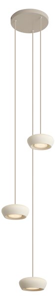 Lampada a sospensione moderna beige con paralume rotondo a 3 luci - Concerto