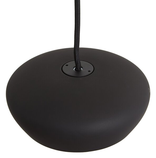Lampada a sospensione moderna nera a 3 luci con paralume rotondo - Concerto
