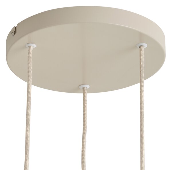 Lampada a sospensione moderna beige con paralume rotondo a 3 luci - Concerto
