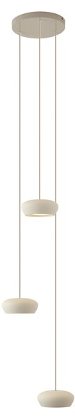 Lampada a sospensione moderna beige con paralume rotondo a 3 luci - Concerto