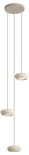 Lampada a sospensione moderna beige con paralume rotondo a 3 luci - Concerto