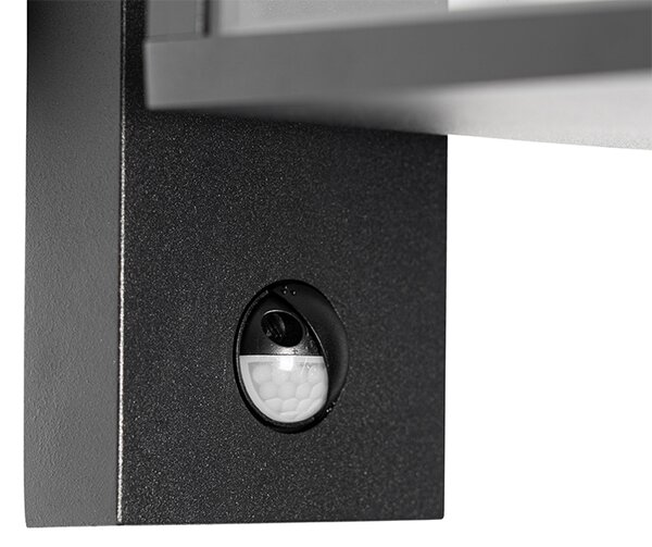 Applique da esterno nera con sensore di movimento IP44 - Charlois